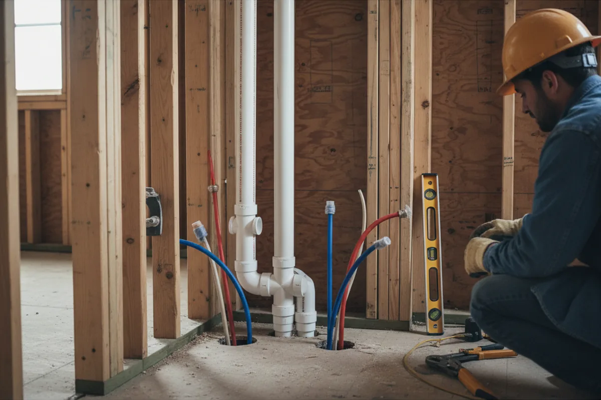 Drain and supply rough-in during Garbage Disposal Repair in Picher